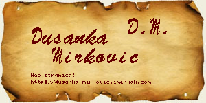 Dušanka Mirković vizit kartica
